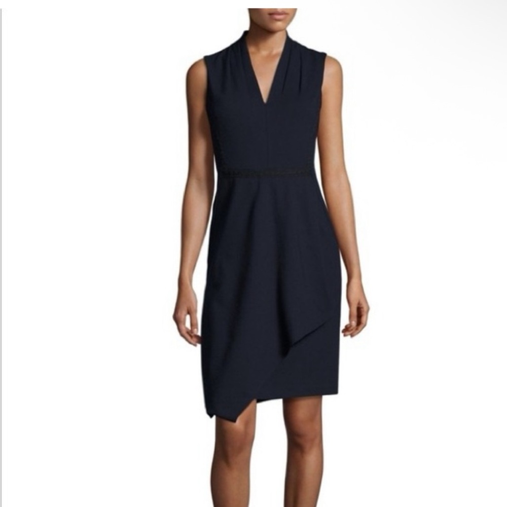 Kobi Halperin Jae Wrap Sheath Dress Navy Blue Size 6